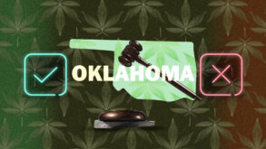 Oklahoma cannabis laws map illustration