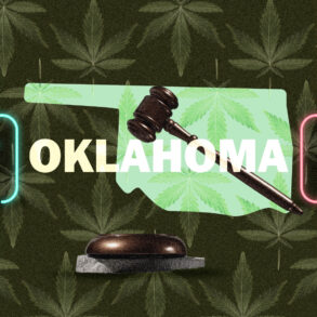 Oklahoma cannabis laws map illustration