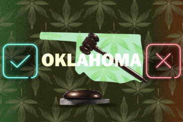 Oklahoma cannabis laws map illustration