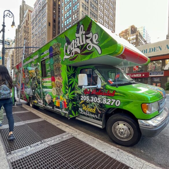 Truck selling marijuana to patients on the street in NYC